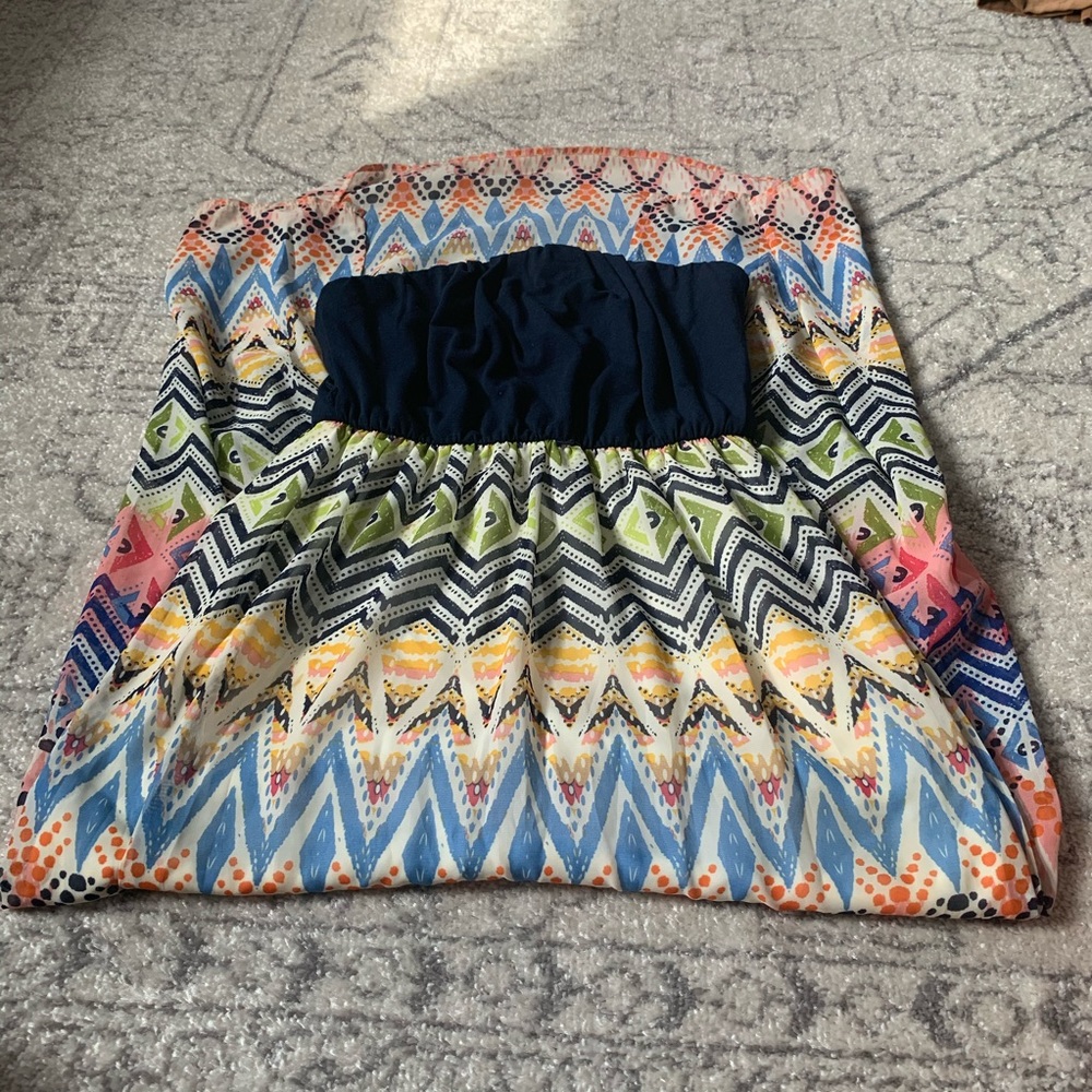 Charlotte Russe strapless patterned maxi dress
